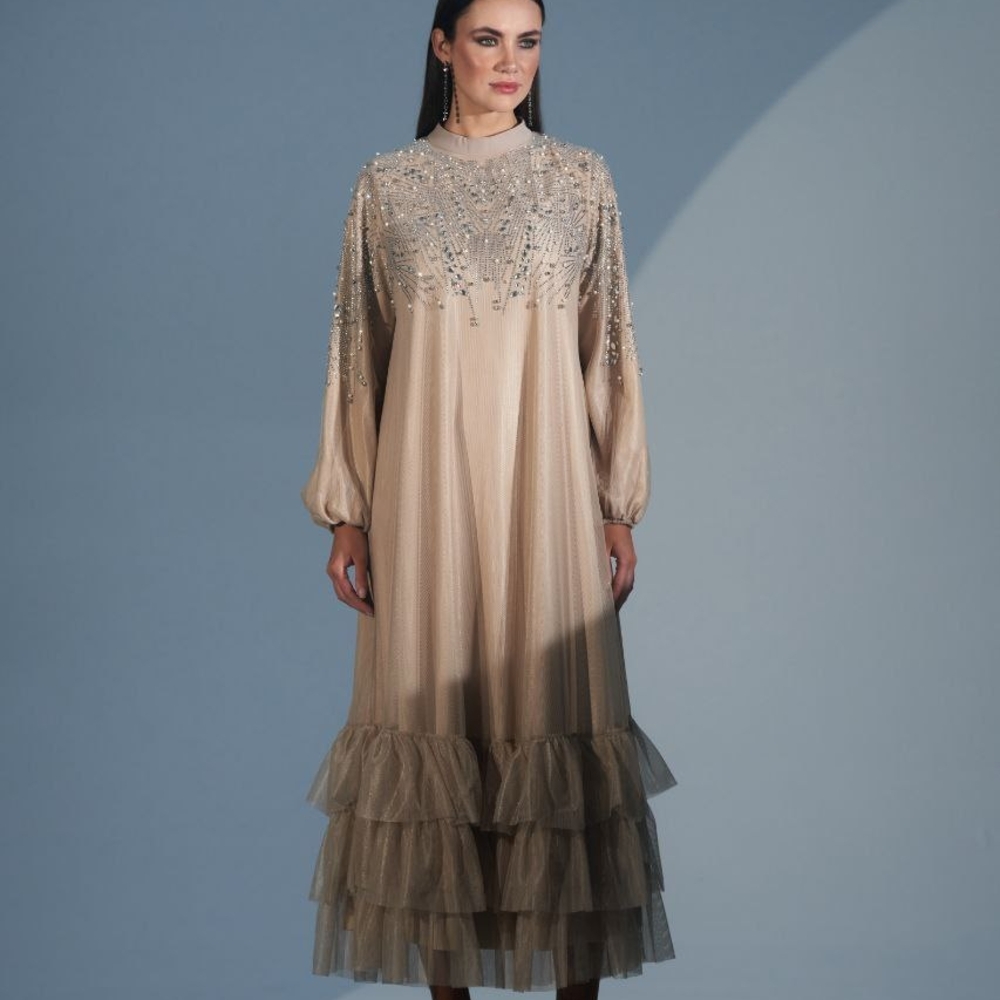 Elegant Beige Evening Dress
